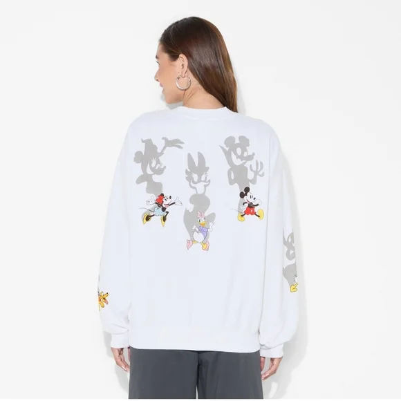 Women's Mickey & Friends Shadows Graphic Sweatshirt - White XS - Picture 3 of 3